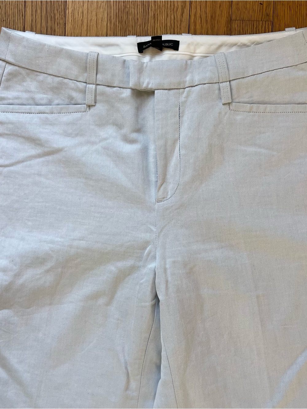 Banana Republic Linen Wide Leg Trouser Light Blue Size 12 NWOT - Picture 2 of 8